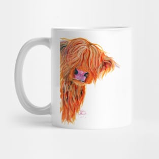 Scottish Hairy Highland Cow ' PeeKABOO ' by Shirley MacArthur Mug